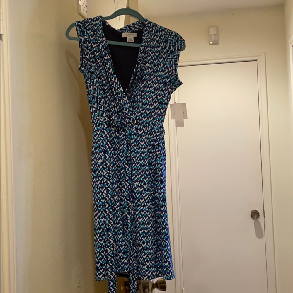 Blue and white dress